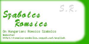 szabolcs romsics business card